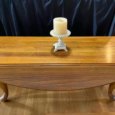 Oak Dropleaf Coffee Table with Candle