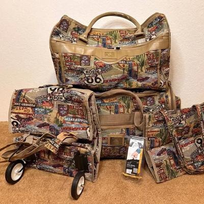 Route 66 Themed Travel Luggage Set And Luggage Scale