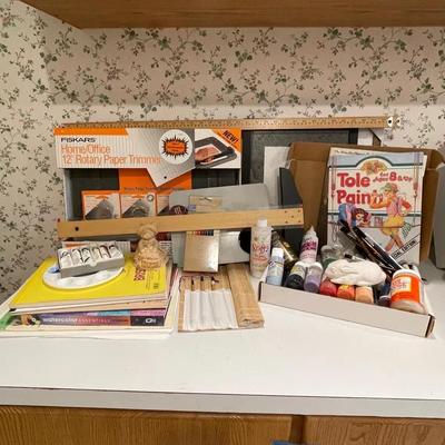 Craft Supplies Including New Fiskars Rotary Paper Trimmer, Paints, Brushes & More