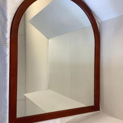 Wood Framed Arched Wall Mirror 