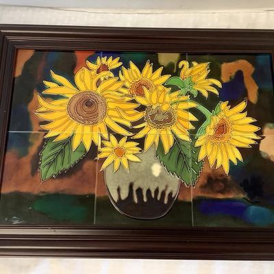 Sunflower Framed Ceramic Tiles