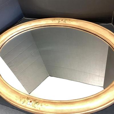 Wood Framed Oval Mirror