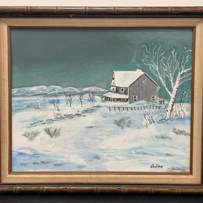 Winter Scene Oil Painting By Shulins