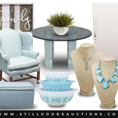 Always a little something for everyone!  Cast iron, coach, lamps, Samsung, crystal, lamp bergere, Le Creuset, artwork, Marshall pottery,...