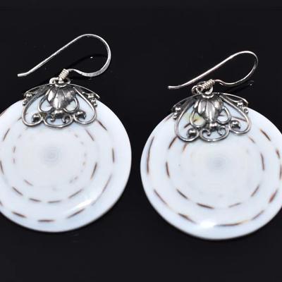 Shiva Shell Sterling Silver Dangle Earrings