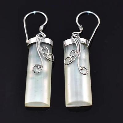 Mother of Pearl Sterling Silver Dangle Earrings