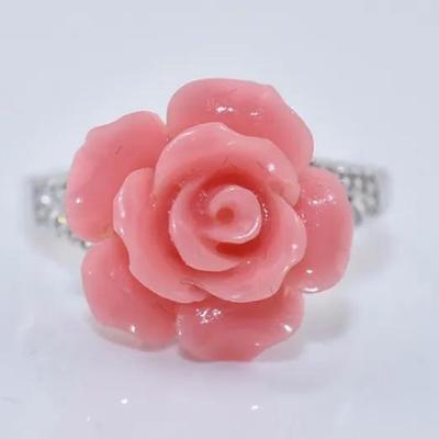 Sterling Silver Enamel Flower Ring
