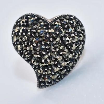 Marcasite Sterling Silver Heart Ring