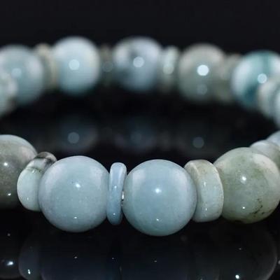 172.3 Carat Natural Green Jadeite Bracelet