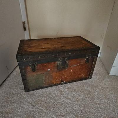Sale Photo Thumbnail #29: Nice small trunk with iron hardware