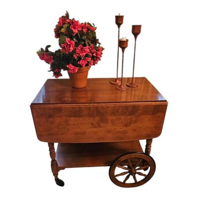 Sale Photo Thumbnail #42: Vintage maple serving cart