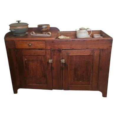 Sale Photo Thumbnail #5: Fantastic primitive dry sink with copper lining