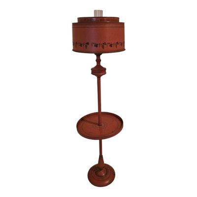 Sale Photo Thumbnail #27: Red Tole table lamp