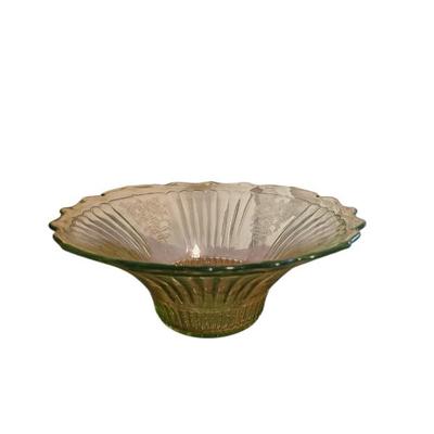Sale Photo Thumbnail #35: Green depression glass large serving bowl