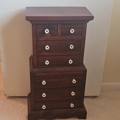 Sale Photo Thumbnail #64: Salesman sample (Doll furniture?) pine chest on chest