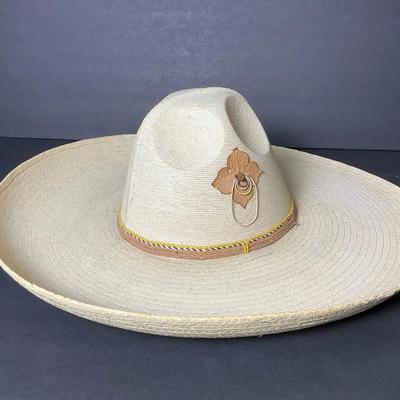 Vintage Wide Brim Mexican Sombrero - 19” Dia