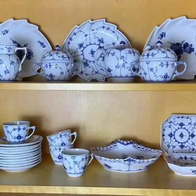 Vintage Royal Copenhagen Plates, Tea Set, & More