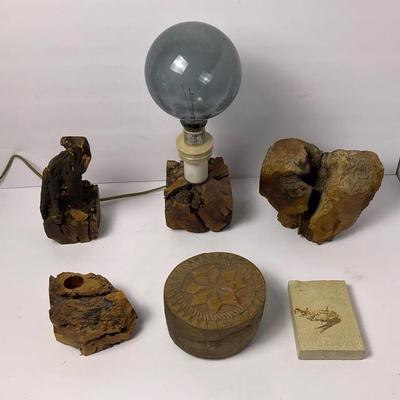 Petrified Wood Lamp And Art