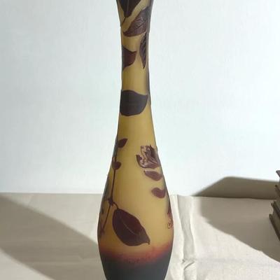 Emile Galle’ Art Nouveau Clematis Vase 