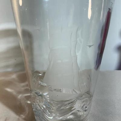 Orrefors Vicke Lindstrand Ship Vase 