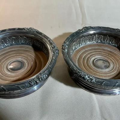 (2) Sterling Silver Wine Coaster 