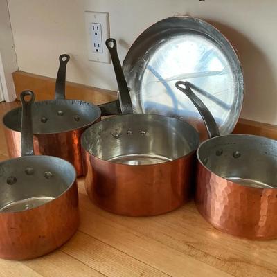 Copper Cookware Inc Three Mauviel Pans 