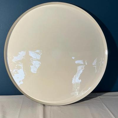 Large 22” Round Enameled Metal Tray