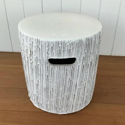 White Kiel Stoneware Stool (15 x 15.5)