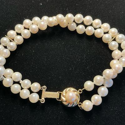 14k Gold Clasp Pearl Bracelet (7.5 Inch)