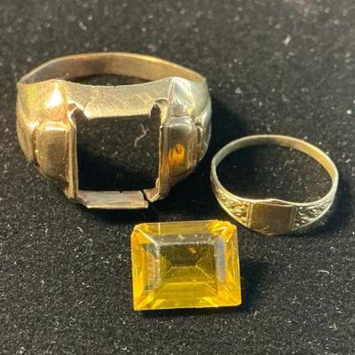 10k Gold Baby Ring & 10k Gold Scrap Ring (3.21 Grams Total)