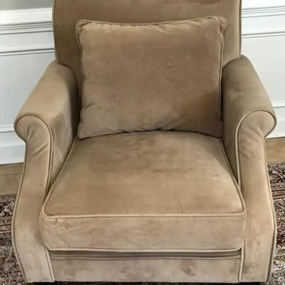 Upholstered Occasional Chair with Velour-Style Fabric