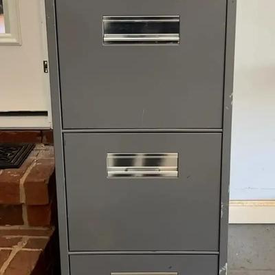 HON Five-Drawer Metal Filing Cabinet with Key