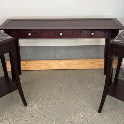 Console Table with Two Matching Plant Stands