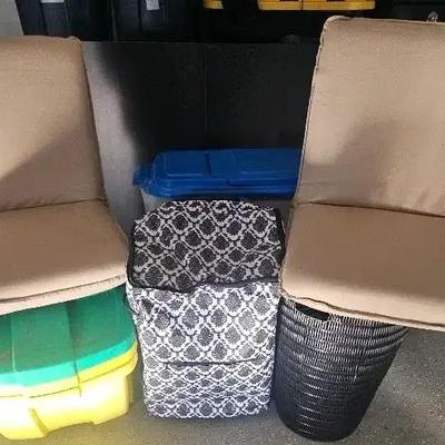 Rolling Carry-All Bag, Wicker Hamper, Storage Containers, and Adjustable Seats