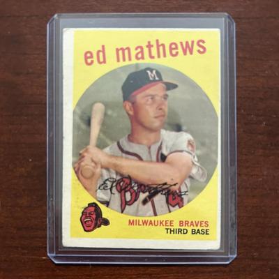 1959 Topps Baseball Card. Ed Mathews - Milwaukee Braves. Card #450