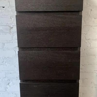 Wooden 6 Drawer Dresser And Rolling File Cabinet 