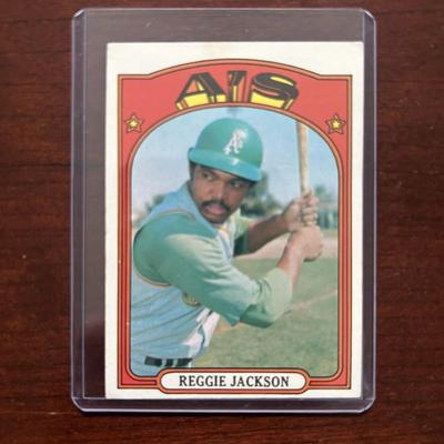 1972 Topps Baseball Card. Reggie Jackson - Oakland Athletics. Card #435