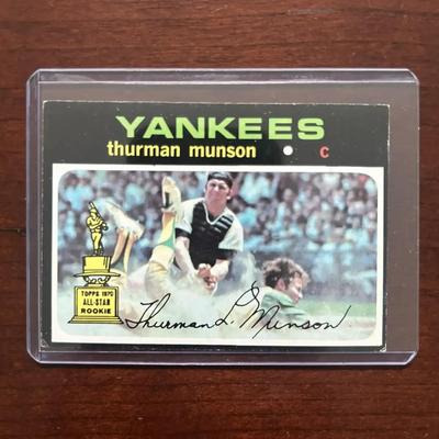 1971 Topps Baseball Card. Thurman Munson - All Star Rookie. New York Yankees. Card #5