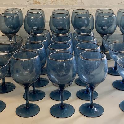 Lenox “Blue Shadow W/ Platinum Trim” Crystaline Ware