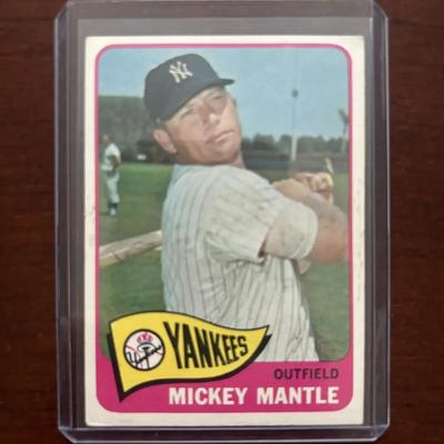 1965 Topps Baseball Card. Mickey Mantle - New York Yankees. Card #350