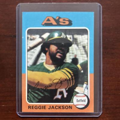 1975 Topps Baseball Card. Reggie Jackson - Oakland Athletics. Card #300