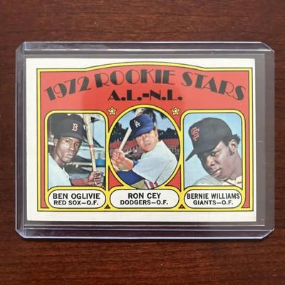 1972 Topps Baseball Card. Rookie Stars. Ben Oglivie, Ron Cey, Bernie Williams. High Number Card #761