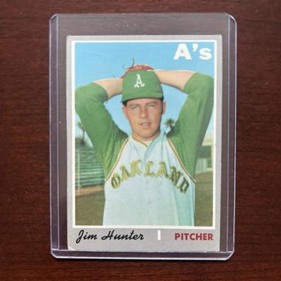 1970 Topps Baseball Card. Jim 'Catfish' Hunter - Oakland Athletics. Card #565