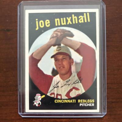 1959 Topps Baseball Card. Joe Nuxhall - Cincinnati Red Legs. Card #389