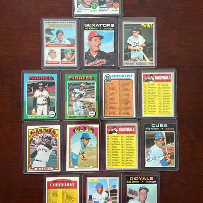 1970s Vintage Topps Baseball Cards. Reggie Jackson, Johnny Bench, Ted Williams, and More