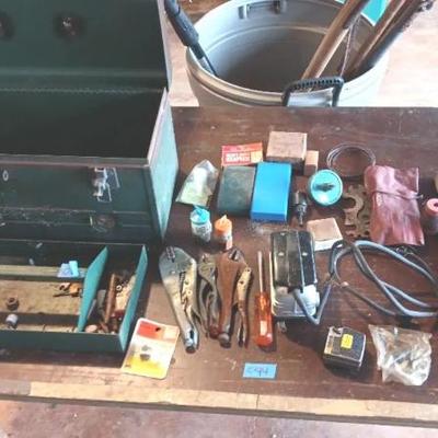 KVS045 Metal Tool Box & Misc. Tools