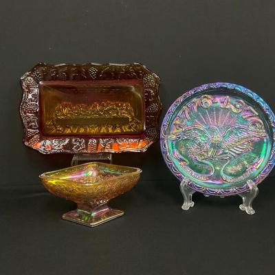 Indiana Glass Co. Carnival Glass Trio