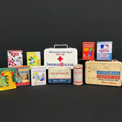 Vintage First Aid Kits & Band Aid Boxes