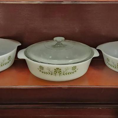 Glasbake Green Daisy