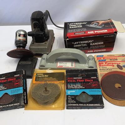 Craftman Sander & Air Drive, Jitterbug Orbital Sander, Hand Sander & Discs 
